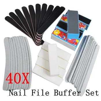 

40PCS Nail Art Sanding Files Buffer Block Manicure Pedicure Tools Sand Paper Foam UV Gel Set Nail File