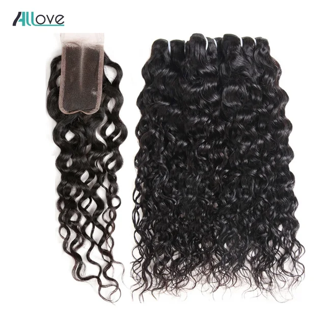 Best Offers Peruvian Water Wave Sew In With Closure 2/3 Hair Bundles With Closure 20Inch Allove Non Remy Human Hair Extensions With Closure Best Offers Peruvian Water Wave Sew In With Closure 2/3 Hair Bundles With Closure 20Inch Allove Non Remy Human Hair Extensions With Closure