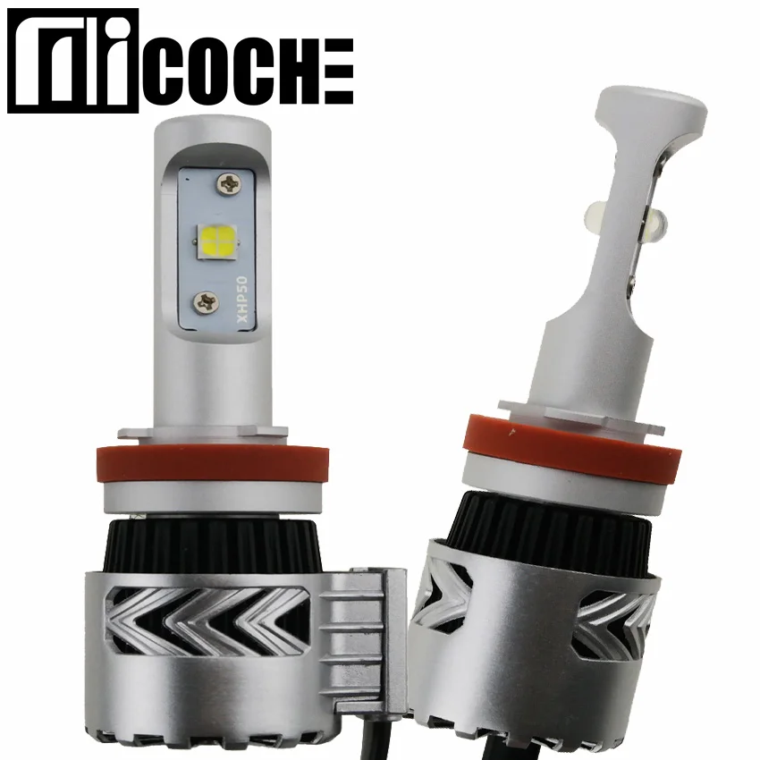 1Pair 9005 9006 9012 H7 Car HeadLight Bulbs Conversion Kit Light XHP50 Chips LED 72W 12000LM 12V