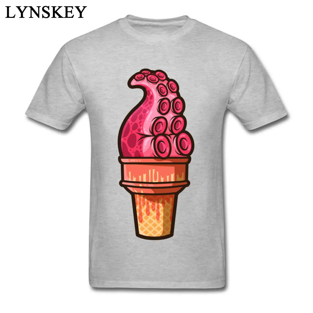 Fashionable Printed On T Shirts Cotton Tentacle Treat (pink ink) O Neck Student Tops T Shirt Birthday Summer/Autumn Tee Shirt Tentacle Treat (pink ink) grey