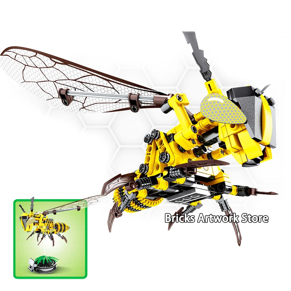 Fit Technic части техника пчела Стрекоза животные Набор Творческий MOC Flyable строительные блоки игрушки для детей мальчиков