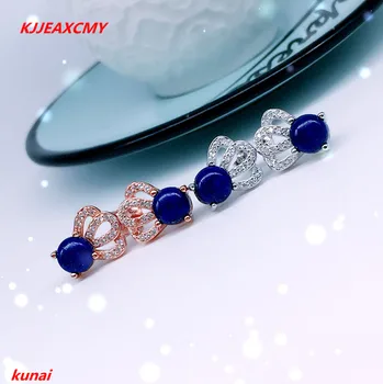 

KJJEAXCMY fine jewelry 925 silver inlaid with natural blue stone earrings in Korean crystal earrings.