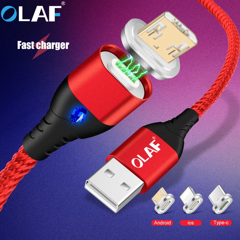 Кабель Micro USB OLAF 1 м магнитные зарядные кабели для Xiaomi Redmi Note 5 4X магнитный USB-кабель