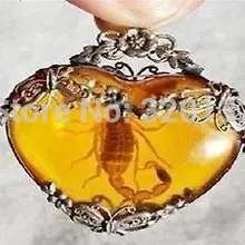 Одна пара Необычные Редкие Тибет серебряный настоящее Скорпион ожерелье Кулон 2 шт. Серебряная свадьба женщины Ювелирные Изделия