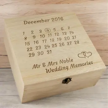 

Personalised Bespoke Wedding Calender Memory Box Wedding Keepsake Boxes Personalised Calender Anniversary Gifts Calender Boxes