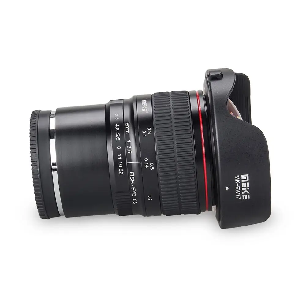 

Famous Brands Original Meike 8mm f/3.5 Wide Angle Fisheye Lens for for Sony Alpha and Nex Mirrorless E-Mount Camera with APS-C