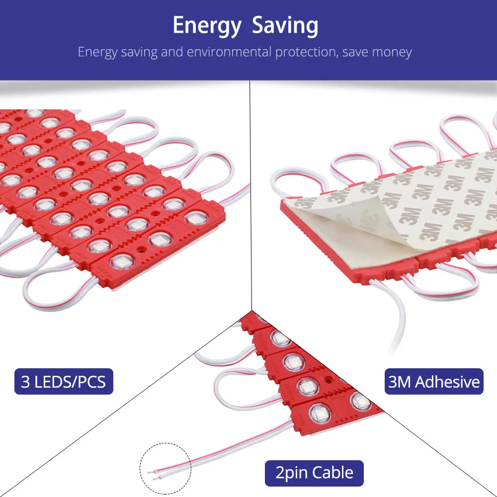 20 шт DC12V Светодиодный модуль SMD 5054 3 светодиодный s инъекций объектив IP65 Водонепроницаемый высокая яркость для световой короб для рекламы знак подсветкой