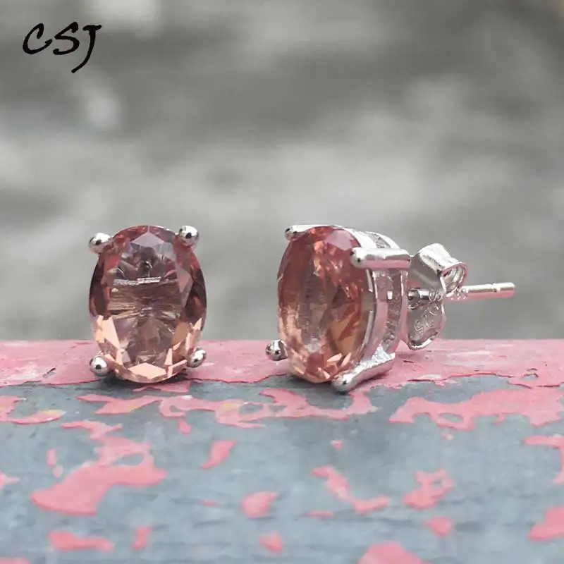 

CSJ Created Diaspore Zultanite Stud Earrings 925 Sterling Silver Fine Jewelry Women Lady Wedding Engagment Party Gift