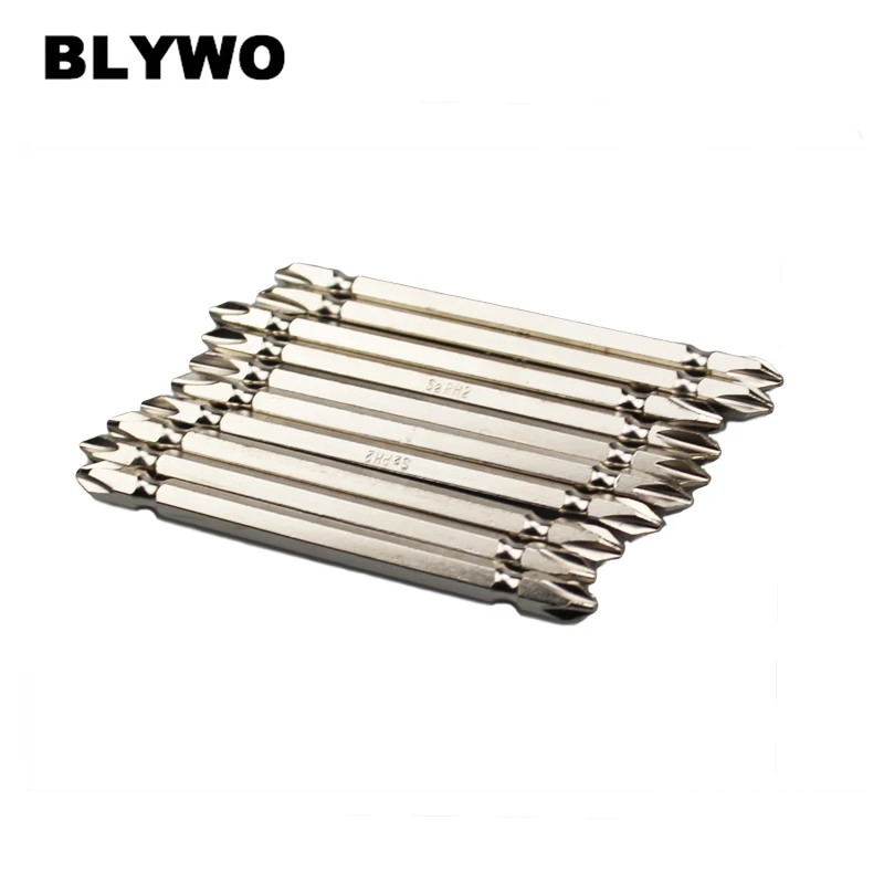 

10pcs Double Cross Head Length 105mm PH2 Electric Screwdriver Bit Set Bits 1/4 inch S2 Hex Shank Strong Magnetic Screw Driver