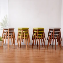 Устойчивый деревянный стул домашний креативный деревянный стул модный туалетный простой современный квадратный табурет Скамья из ткани обеденный стол табурет