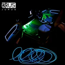JURUS 3 метра Гибкая неоновая El Проводная автомобильная лампа Внутреннее свечение 12 В Светодиодная лента кабель холодная линия декоративная лампа авто аксессуары