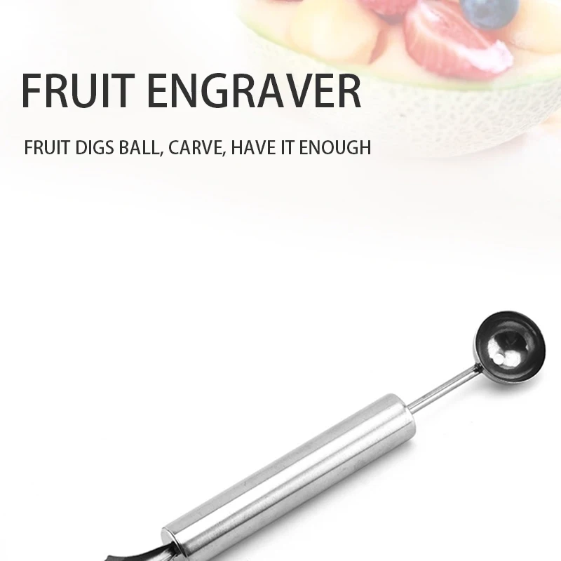 Home Kitchen Bar Fruit Carving Cutter Watermelon Cantaloupe Melon Dig Ball Scoop Ballers Stainless Steel Hot Search