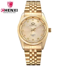 CHENXI Gold Watch Men Full Steel Man Clock Quartz-watch Fashion Golden Luxury Male Watch With Diamond De Luxo Relogio Masculino