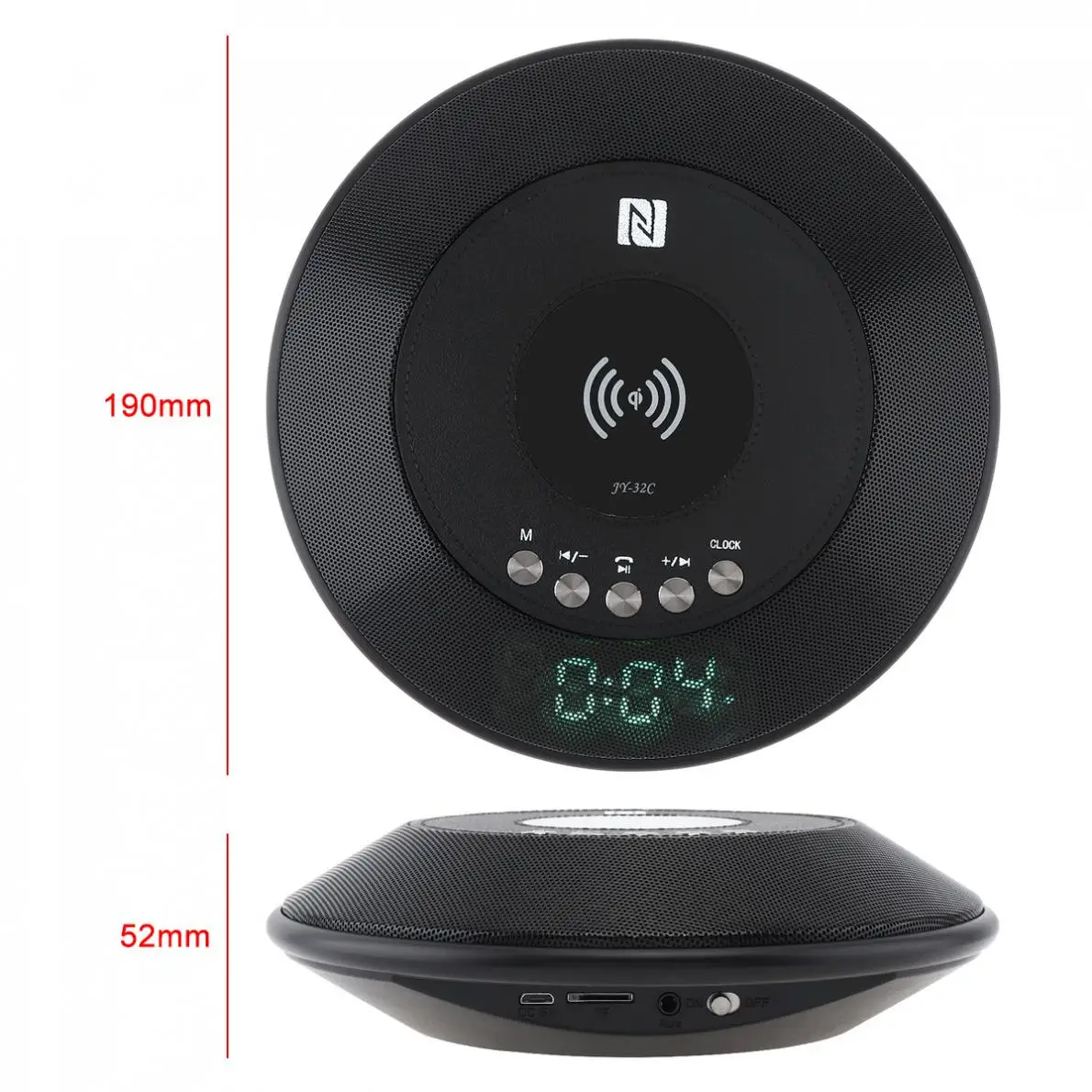 

Portable Charging Wireless Bluetooth Speaker TF Card with Digital Screen Display Plug-in Speaker Stereo Sound for Shower/Outdoor