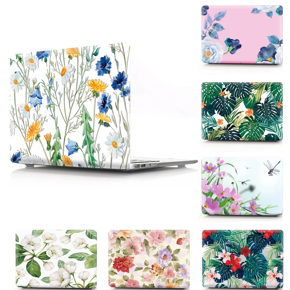 Viviration New Protective Cover Matte Hard Case Cute Flowers Design Carry Shell Cover For Macbook Air 11.6 Pro 13 A1278 Pro 15.4