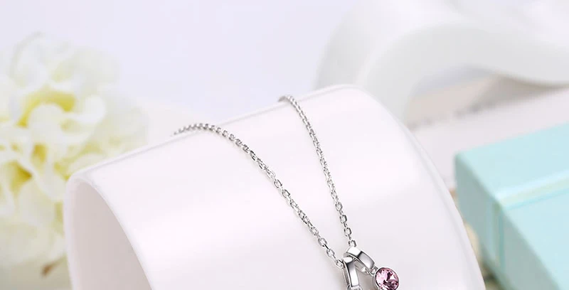Настоящее 925 пробы Серебряное ожерелье с подвеской Древо жизни с розовым кристаллом от Swarovski для женщин, юбилейное ювелирное изделие, подарки
