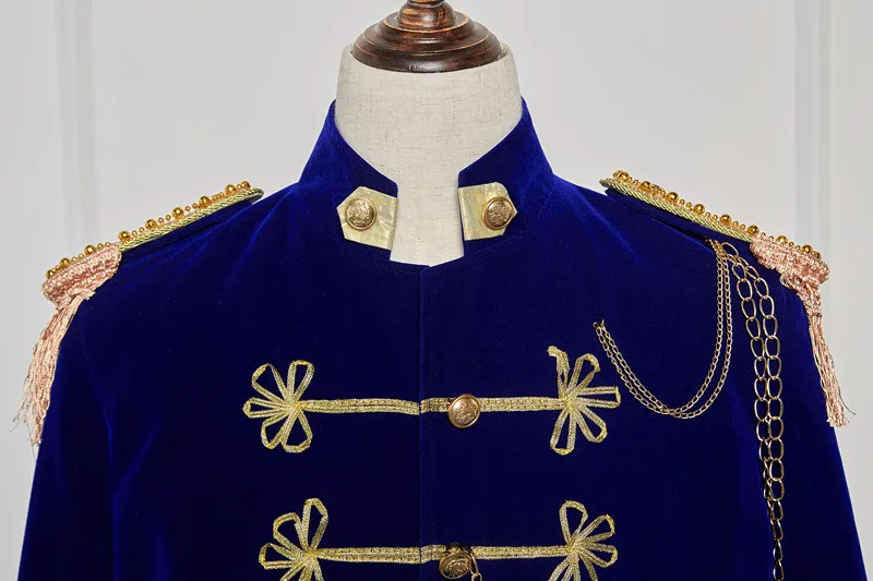 Лидер продаж Средневековый Ренессанс Европа дворцовый принц костюмы синий тонкий драма представление костюмы для мужчин