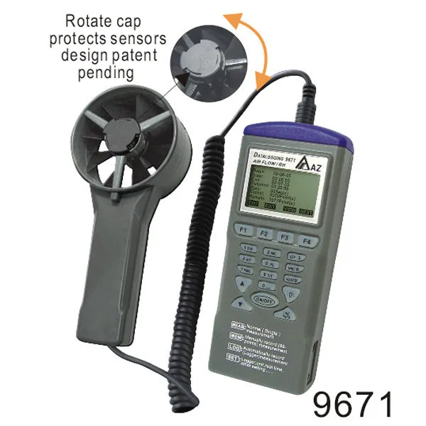 AZ-9671 скорость воздуха, объем, влажность, температура, тестер температуры влажной лампы