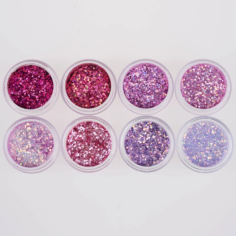 

BORN PRETTY 15g Nail Sequins Shinning Nail Glitter Tips Red Pink Purple Nail Sequins Powder 1 Box Manicure Nail Art Decoration