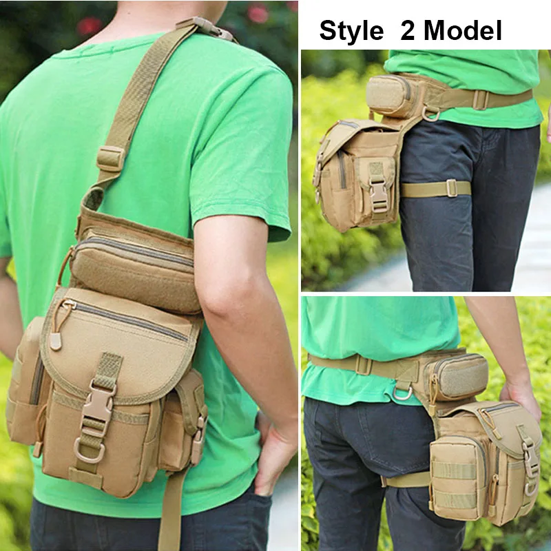  Men Drop Leg Bag Waist Bags Fanny Pack Belt Hip Bum Military Shoulder Bags Backpack Tactical Campin - 32950259844
