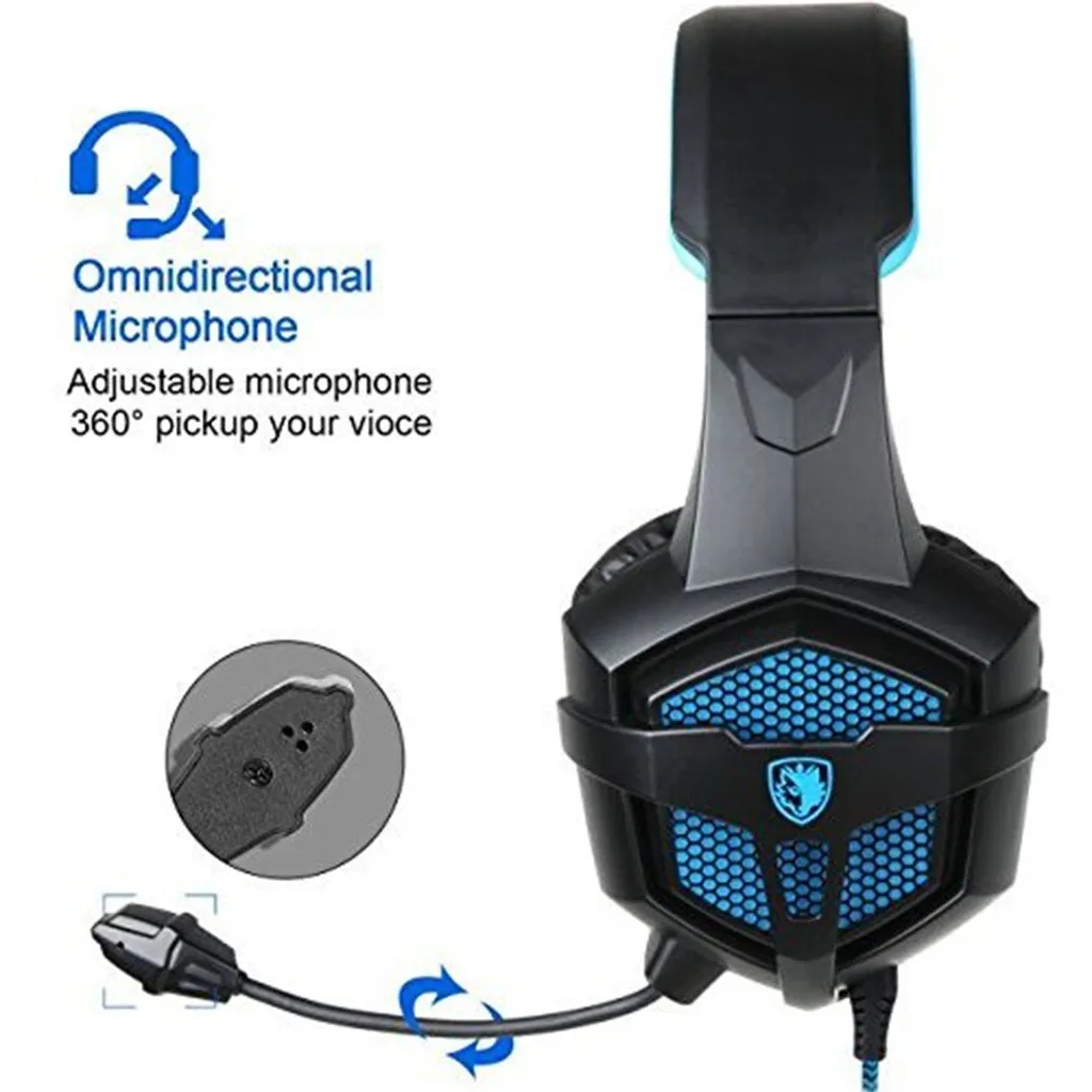 SADES проводные наушники с микрофоном Проводная игровая стерео гарнитура Игровые