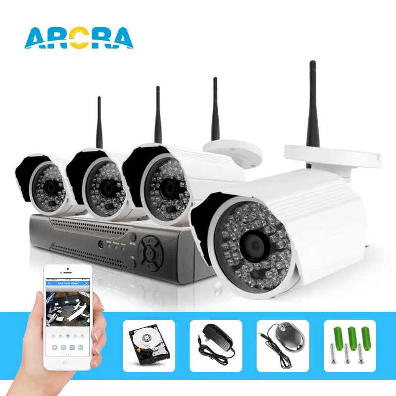 

ARCRA 4CH HD IR Cut Night Vision WIFI Email Alarm 2TB HDD Outdoor Infrared LED ONVIF 1920*1080P Home Surveillance System