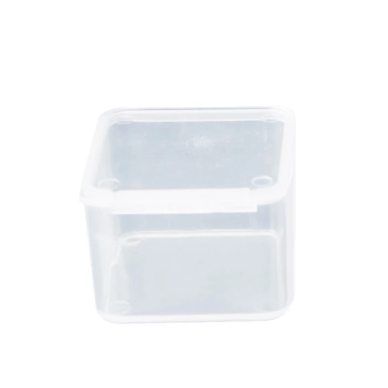 Квадратные прозрачные пластиковые коробки для хранения ювелирных изделий, бусины, коробка для колец, серьги, чехол, ожерелье, органайзер, макияж, Настольная коробка - Цвет: 6x6x1.8 CM