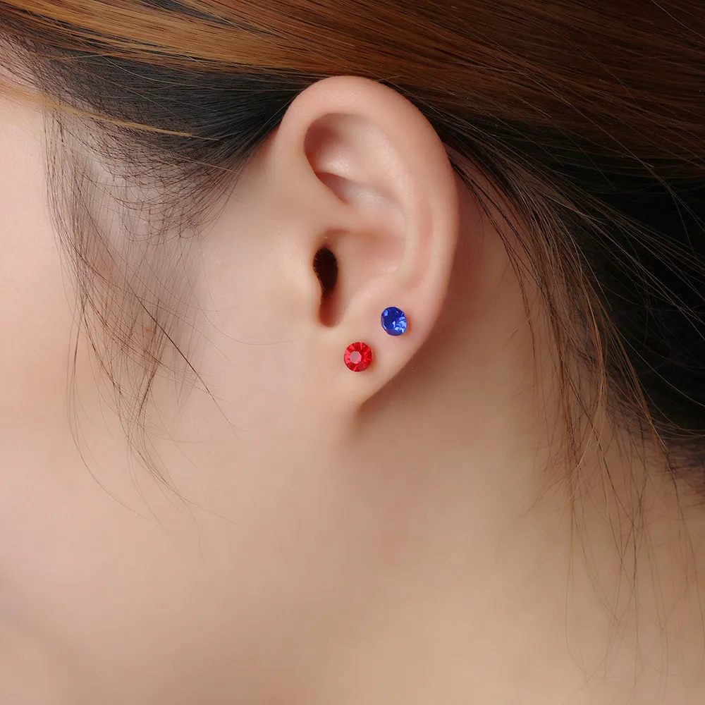 40Pcs Multi-Color Stone Crystal Ear Studs Set Elegant Earrings Avoid Allergy Pin Earrings Set For Women Girls Jewelry Wholesale