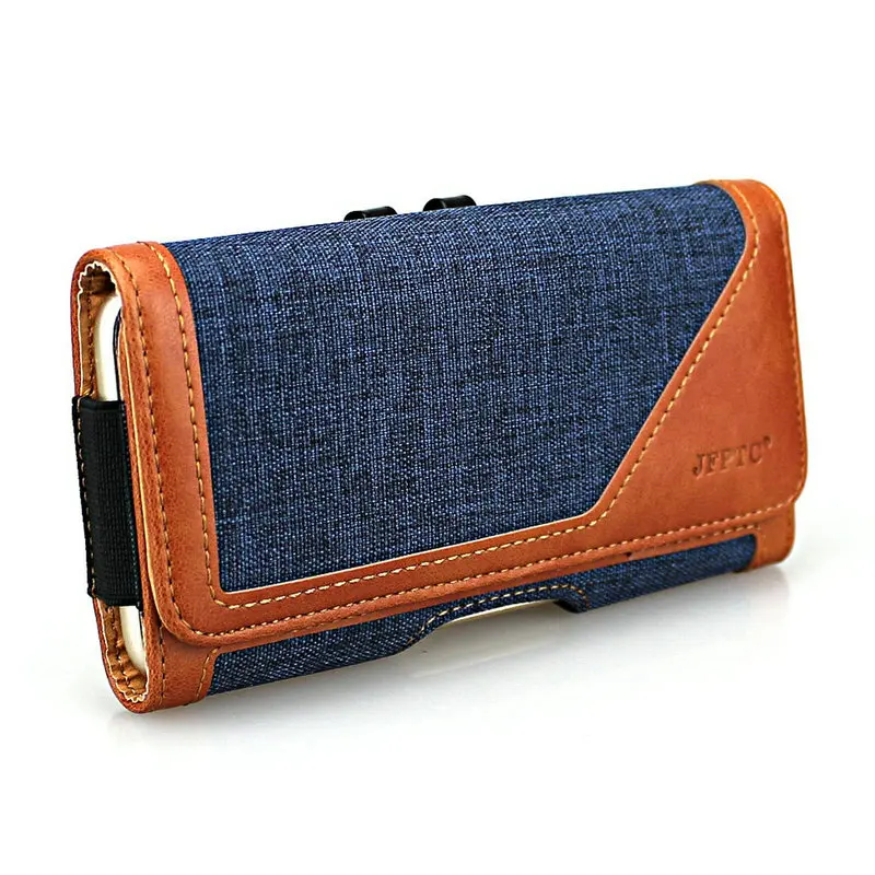 

For iPhone XS Max Horizontal Belt Clip Case Holster Carrying Pouch with Card Slots for iPhone 6/6s/7/8 Plus - 5.5 inch