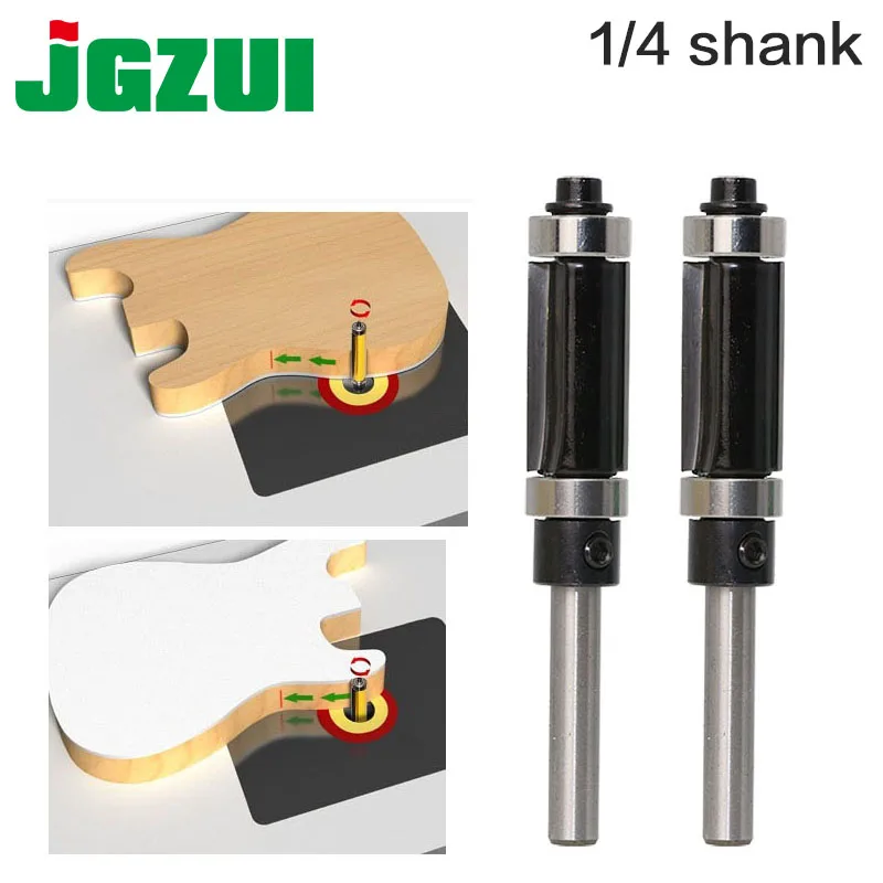 

Flush Trim Top & Bottom Bearing Router Bit - 1/4" Shank - Woodworking cutter Tenon Cutter for Woodworking Tools
