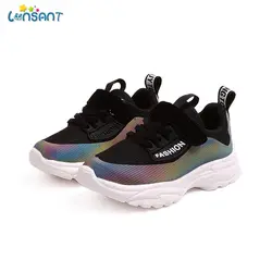 LONSANT/Новое поступление, модная детская обувь, детская спортивная обувь для бега, детская обувь для мальчиков и девочек, сетчатая обувь с