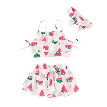 

2019 Summer Baby Girls One-piece Watermelom printed top + short pant 2PC Swimsuit Children Cute Swimwear
