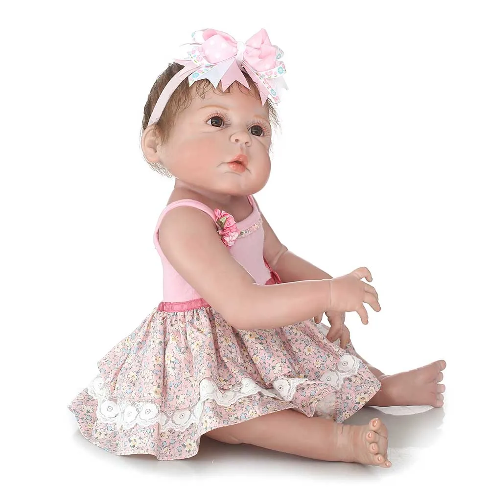 NPK Reborn Baby Doll 57 см/22,4 "Мягкие силиконовые 3D реалистичные игрушки Объединенная Дети младенческой Спящая игрушки S7JN