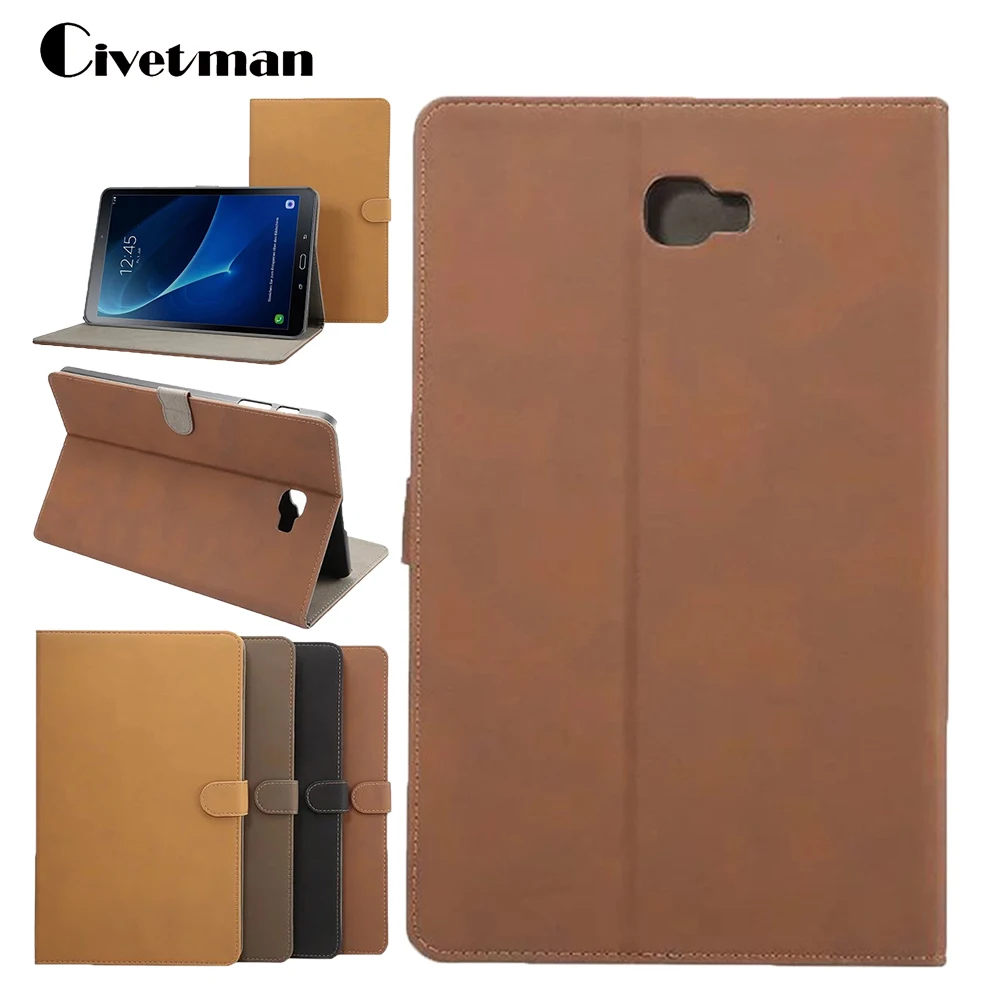 

Tablet Case For Samsung Galaxy Tab A 10.1 T580 T585 Retro Matte Smart Leather Cover Shell Case with Stand Wake up/Sleep