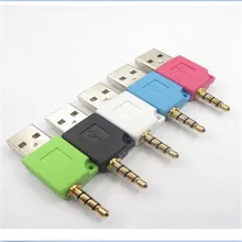 USB Charger Data Adapter Cables For IPod 2 Shuffle 3.5mm Jack Plug USB Charging Commutator Port Durable Electricical Accessorie