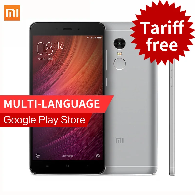 Original Xiaomi Redmi Note 4 Pro Prime MTK Helio X20 Deca Core 3GB RAM 64GB ROM 5.5" FHD Fingerprint ID MIUI8 4G Mobile Phone