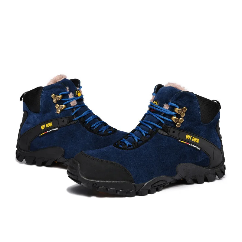 Высокие уличные спортивные зимние кроссовки для бега, дышащая обувь из натуральной кожи для путешествий, для прогулок, тренировочная обувь, Брендовые мужские зимние кроссовки