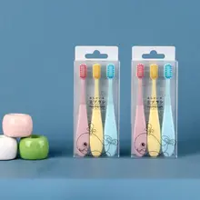 3 шт./компл., милая детская зубная щетка ярких цветов, нескользящая жирная ручка, мягкая щетина для маленьких детей, обучающий зубной щетки, уход за полостью рта