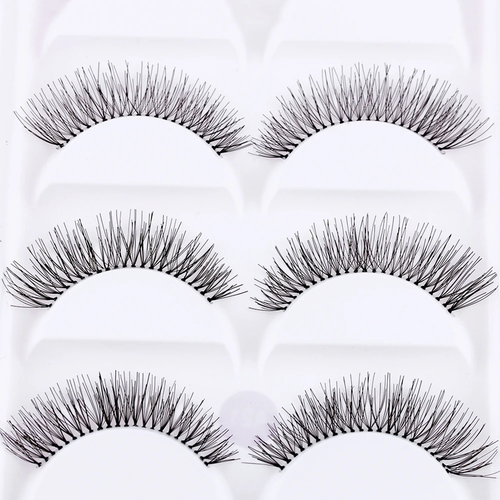 

5 Pairs Women Lady Natural Long Sparse Cross Eye Lashes Extension Long False Eyelashes Makeup Tools