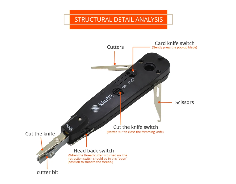 TISHRIC Krone RJ45 щипцы Lsa-plus Профессиональный телекоммуникационный телефонный провод кабель RJ11 оптический удар вниз сетевой комплект обжимной инструмент
