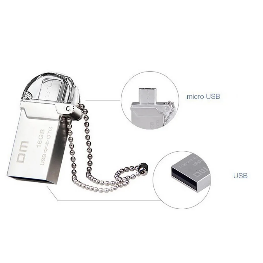 DM pd008 флэш накопитель USB OTG 8 г 16 32 2.0 диск из металла флешки мини ручка для