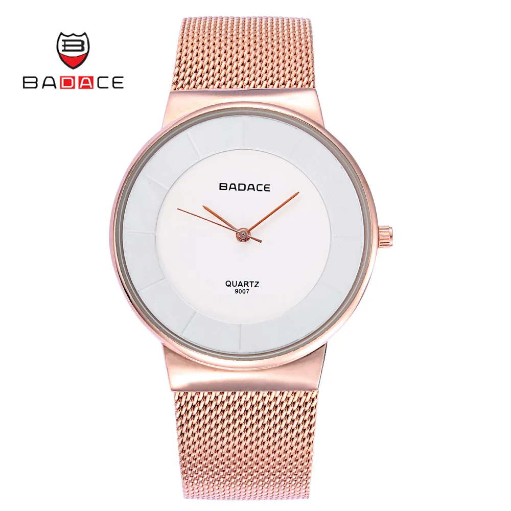 Prix pour Badace hommes montres top marque de luxe homme montre en or ultra mince maille bande horloge à quartz montre-bracelet occasionnelle montres 9007 Prix pour Badace hommes montres top marque de luxe homme montre en or ultra mince maille bande horloge à quartz montre-bracelet occasionnelle montres 9007