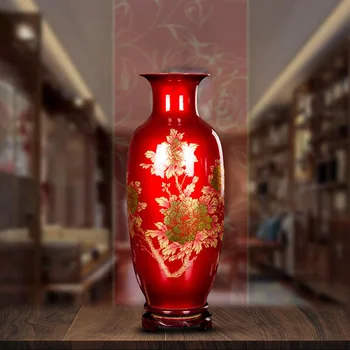 

Jingdezhen ceramic crystal glaze vase flower arrangement modern minimalist home living room decoration crafts ornaments