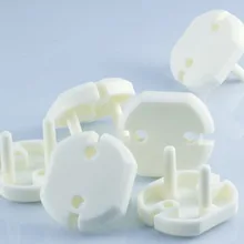 10 шт. детская Защитная поворотная крышка 2 круглое отверстие Европейский стандарт дети против электрической защиты Розетка пластиковые замки безопасности