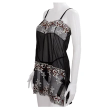 Сексуальное женское нижнее белье с вышивкой, соблазнительные пижамы с принтом, женское нижнее белье