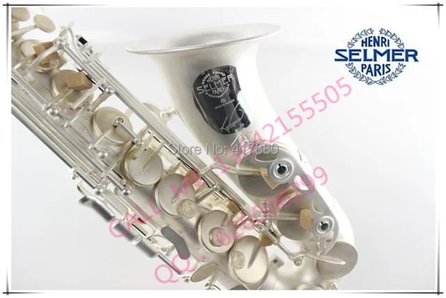 Best price at $371 Cheap Henry Of France Selmer BB Alto Saxophone Reference 54 Falling B Sax Silver Brass Musical Instruments With Case