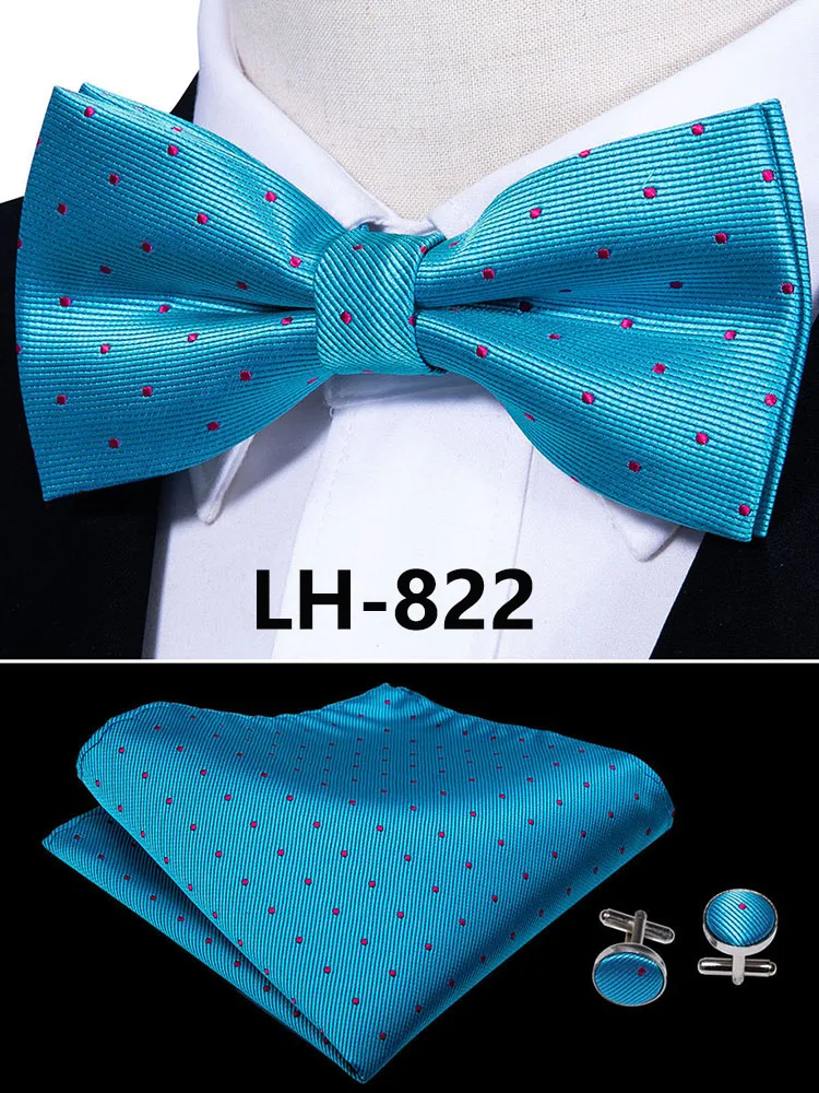 LH-822 LF-803 Barry.Wang, модные мужские галстуки-бабочки из шелка, белые галстуки-бабочки Пейсли для мужчин, Свадебные вечерние галстуки для жениха, подарок для мужчин - Цвет: LH-822