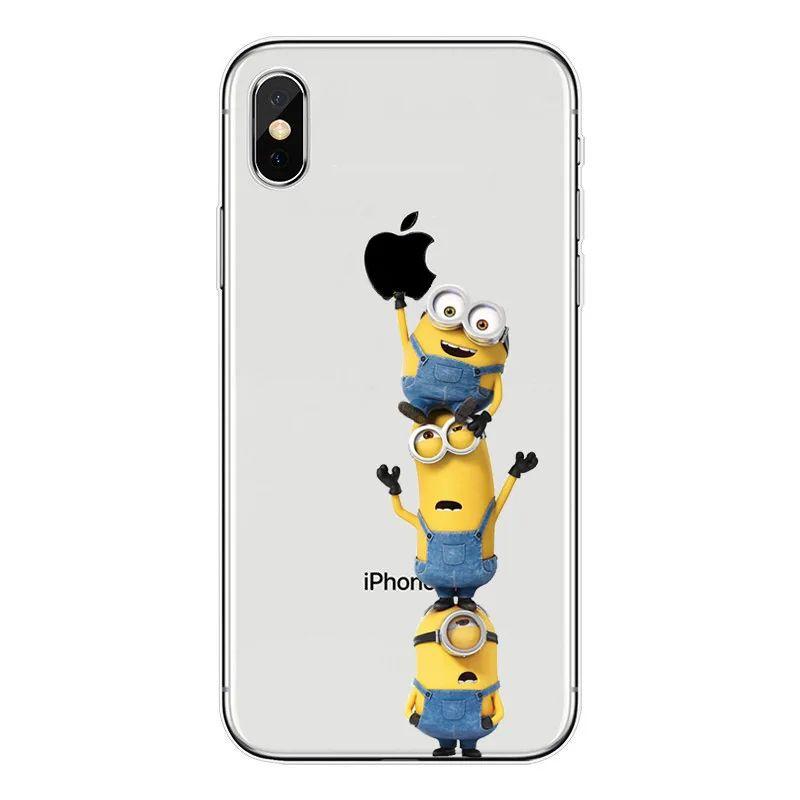 Phone Cases Despicable Me 3 Yellow Minions Design Soft Silicone Clear TPU Coque Cover for iPhone X 6 6s 7 8 Plus XS XS Max XR