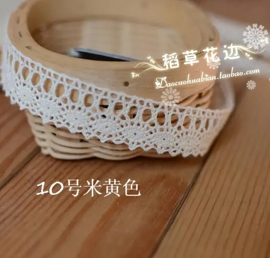 

5 Meters/lot 18mm Beige Cotton Crocheted Lace Trim Clothing Decorative Ribbon Home DIY Sewing Wedding Craft Handmade Lace