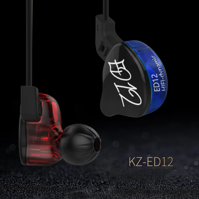 KZ ED12 Custom Style Earphone Detachable Cable In Ear Audio HiFi Bass Music Sports Earbuds Stereo headset 3 5MM gold plated